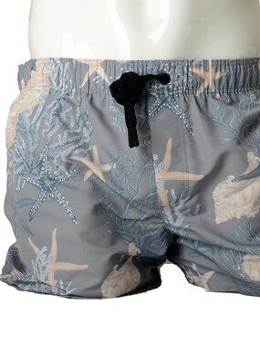 Versace Men's Gray "Coral Print" Swimwear Swim Shorts Versace sz 6 US L IT 52
